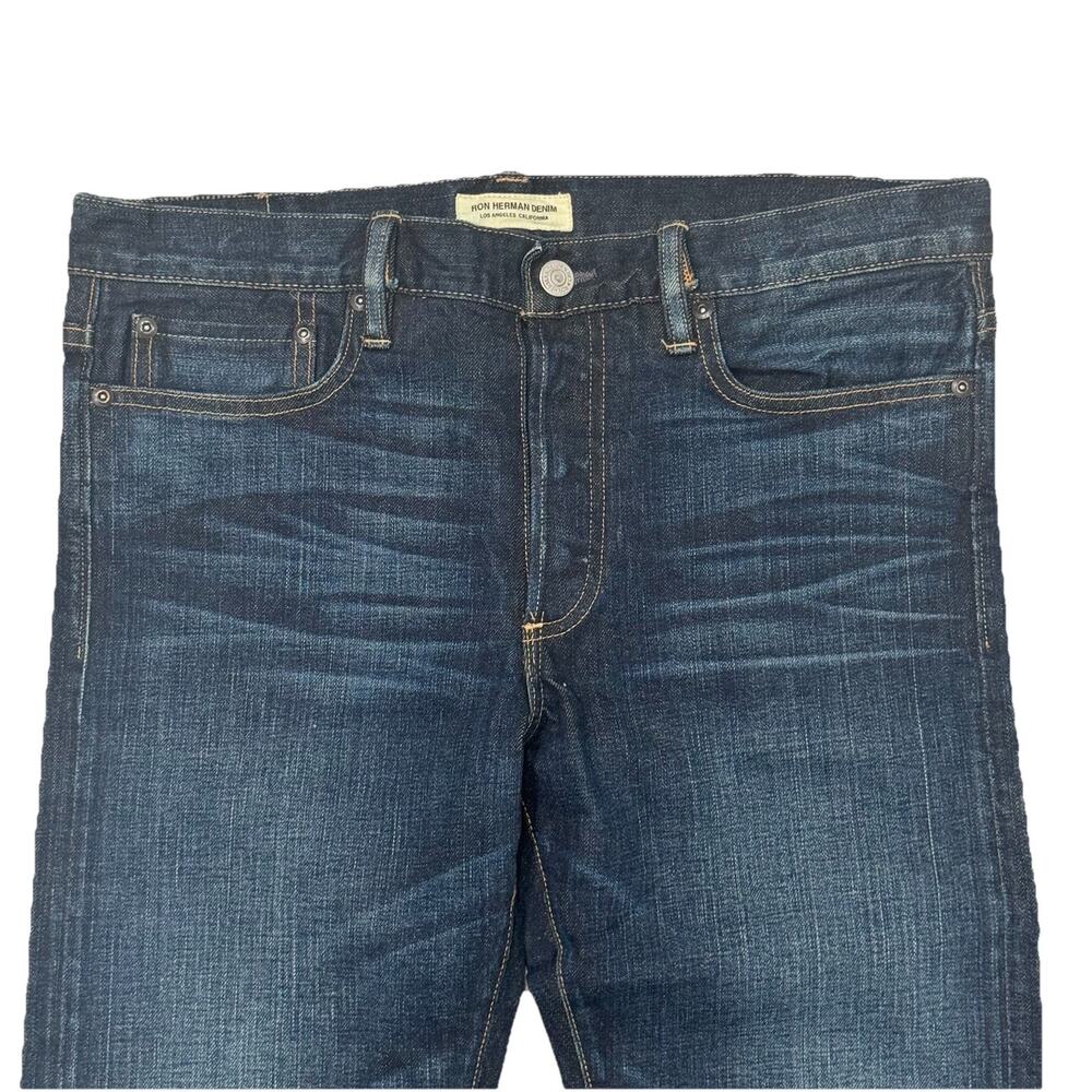 Ron Herman Mens Denim Jeans Selvedge Dark Straight Denim 31 x 32 RHD-03